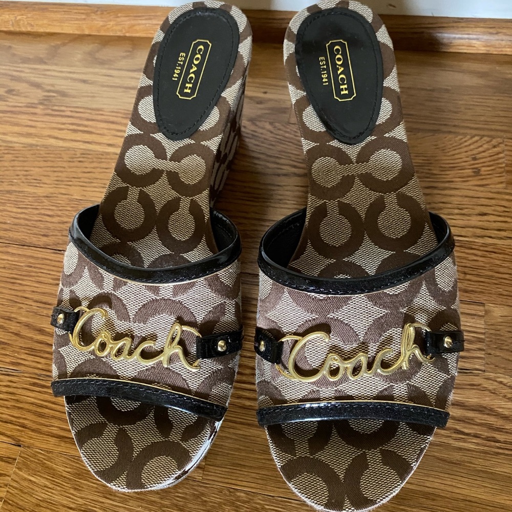 Coach Wedge Mules